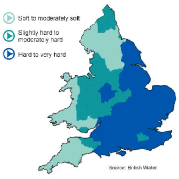 hard water UK map