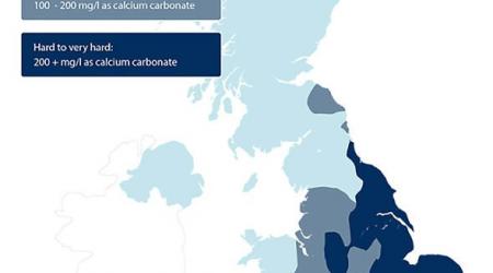 How hard is your water? Water hardness in the UK map.